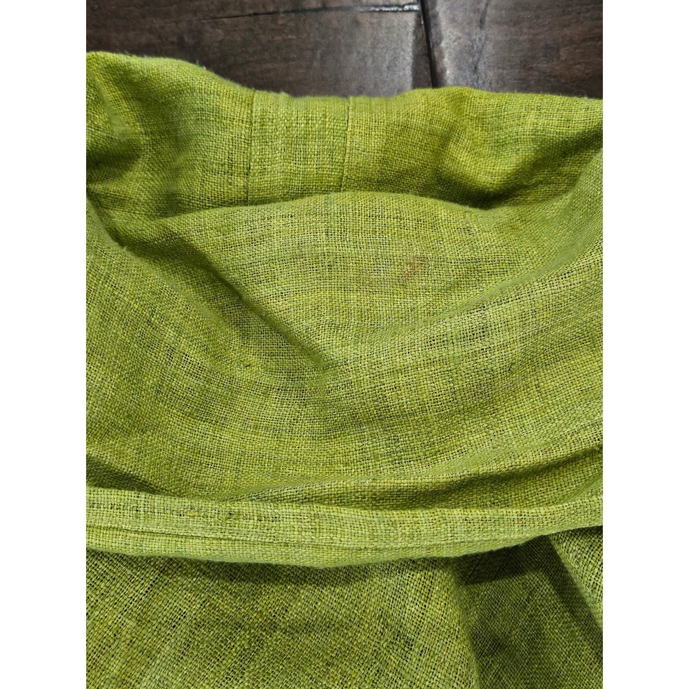 RARE Boho Dancing Ladies Lime Green 100% Hemp Cowl Neck Coin Buttons M - Picture 12 of 13